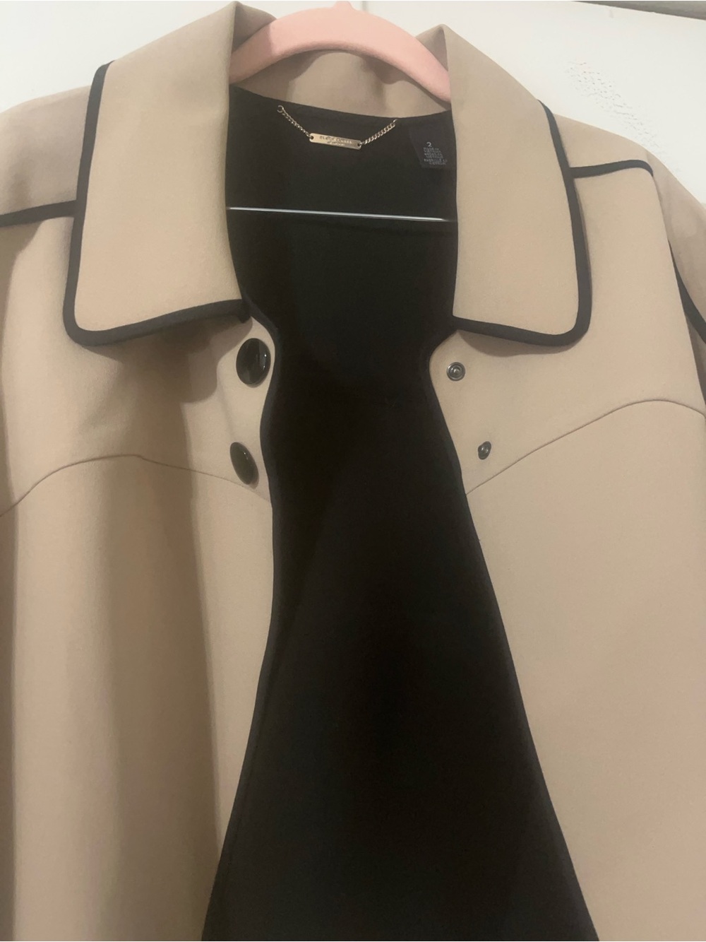 Chico's Taupe Jacket with Black Trim - Picture 8 of 10